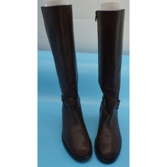 Coach Carolina Extended Wide calf Brown Knee High Riding Tall Boots Sz 10B - Picture 6 of 12